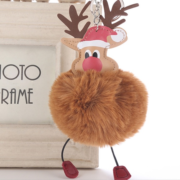 Cute Nation Accessories - NEW Cute Reindeer Pom Pom Handbag Charm / Keychain
